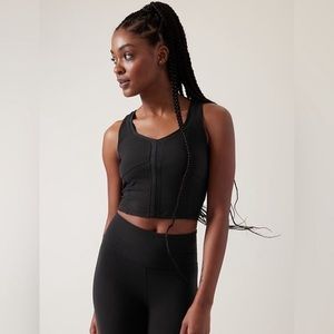 NWT Athleta Shanti Crop Tank Top, Small, Black